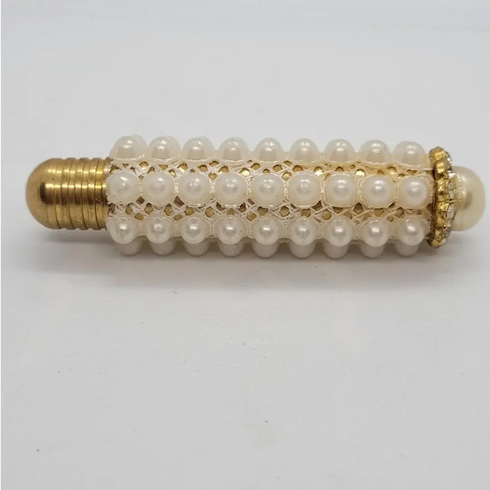 Vintage Faux‎ Pearl Rhinestone Purse Pen Glam Vanity Accessory Elegant Gift